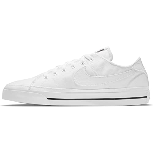 NIKE Court Legacy Canvas, Zapato de Hombre, White/White-Black, 43 EU