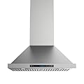 JOCO 30 Inch Wall Mount Range Hood, 900 CFM Stainless Steel Kitchen Chimney Vent Hood, Convertible for Ducted or Ductless Installation, 4-Speed Gesture/Touch/Remote Control P02-30G