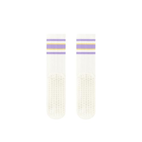 svlftecon Women Yoga Pilates Socks with Grips Non Slip Cotton for All Seasons Crew Series 47
