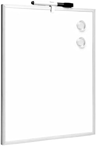 Lavagna Bianca Magnetica Raylu Paper 35x28cm - Con Cornice Alluminio, Pennarello E Magneti - Foto 6