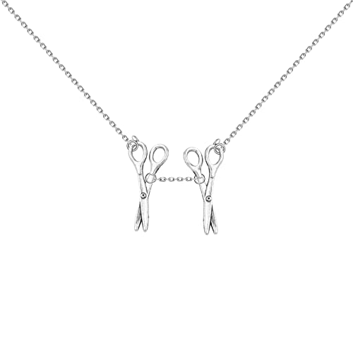 WUSUANED Funny Female Symbol Necklace Lesbian Pride Nekclace Two Scissor Lgbt Pendant Bisexual Jewelry WLW Pride Gift