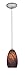 Champagne Glass Pendant - 1-Light Pendant - Cord - Brushed Steel Finish - Brown Stone Glass Shade