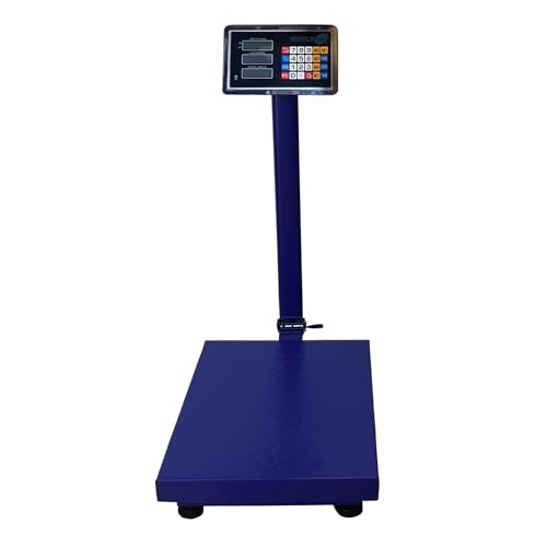 SIMPLETEK   Báscula de banco electrónica con batería integrada recargable fija para tienda | máx. 300 kg con pantalla con ruedas
