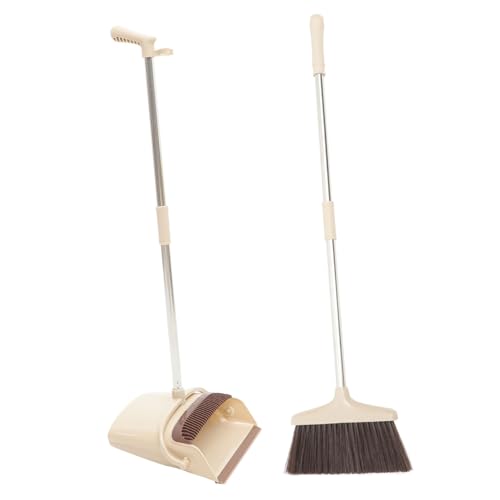 UTHCLO Conjunto de Escoba y Recogedor con Mango Diseño Duradero y Acero Inoxidable Ligero y Multiuso para Limpieza de Baño y Jardín el Hogar