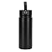 FECAMOS Thermos Water Bottle, Tazza da Viaggio Facile da Tenere a Prova di perdite con Coperchio per Viaggi per Studenti per Esterni per Insegnanti(Black, 500ML)