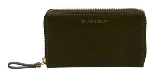 Porte-monnaie Burkely Vintage Veda en cuir olive avec fermeture éclair zippée