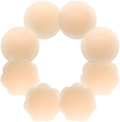 Nipple Covers 4 Pairs Womens Reusable Adhesive Invisible Round Silicone Cover
