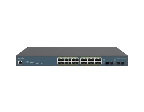 Image of EnGenius 24-Port Gigabit 802.3af PoE Layer 2 Managed Ethernet Switch, 4 SFP Ports, 185W PoE Budget with Remote Monitoring (EWS7928P)