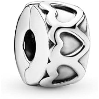 PANDORA Band of Hearts Clip Charm - Compatible with PANDORA Moments - Sterling Silver - Gift for Her - Jewelry for Women with Gift Box