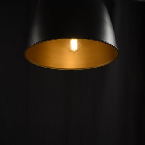 Image of BENE Hazel Pendant Lamp, Mild Steel Indoor Modern Hanging Lamp, E-27 Base Ceiling Hanging Light for Home Decor, Kitchen, Living Room, Bedroom, 27 cm (Black, Pack of 1 Pc)