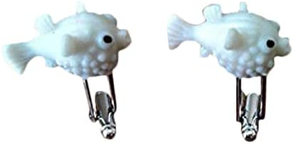 Glow in the Dark Puffer Fish Cufflinks, Lapel Pins, Tie Bars, Earrings, Jewelry and Accessories