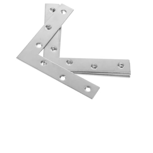 Genérico Soportes Metálicos Planos en L de Acero Inoxidable 12X12 CM 4 Unidades 2 MM Grosor para Conectar y Reforzar Paneles de Madera en Proyectos de Carpintería