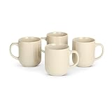 Amazonベーシック セラミック コーヒーマグ 4点セット 496ml 電子レンジ食洗機対応 アイボリー