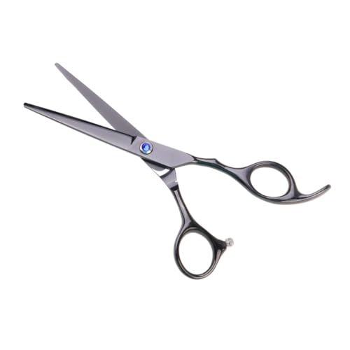 WOFASHPURET 1pc Professional Black Stainless Steel Hairdressing Scissors Ergonomic Hair Trimmer Shears for Barbers Stylists Lightweight Portable Design Durable Convenient