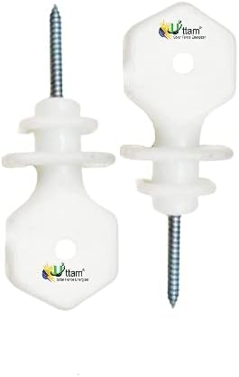 UTTAM Screw Fencing Insulator 3 Inch| Screw-in Insulator Fence Ring Wood Post Insulators for Farm Animal Fencing (Pack of 25)