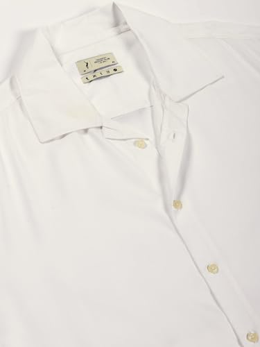 Image of Thomas Scott Men Half Sleeves Camp Collar Oversize Fit Solid Casual Shirt