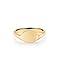 PAVOI 14K Yellow Gold Plated Pinky Signet Ring for Women | Lightweight Statement Bands | Chunky Signet Stackable Rings | Size 5