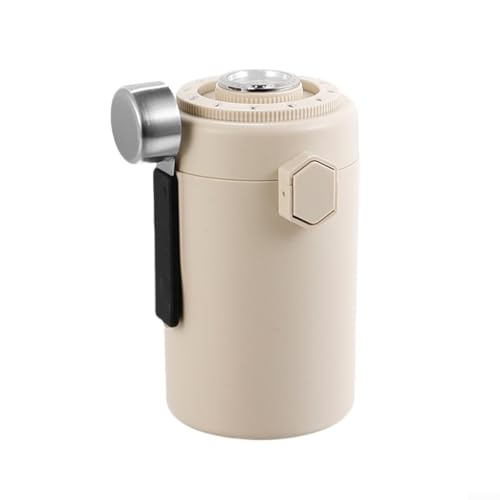 Contenitore sottovuoto per chicchi di caffè con igrometro integrato e funzionamento con OneButton, materiale in acciaio inossidabile per una tenuta ermetica efficace (bianco)