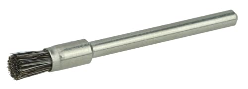Image of Weiler 26115 Miniature End Brush, 3 /16 inch, Stiff Hair Fill, 1 /8 inch Stem, Made in the USA (Pack of 144)