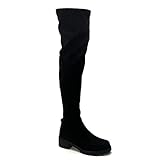 Angkorly - Zapatillas Moda Botas Altas Botas Caballero Biker - Moto Flexible Mujer Simple básica Bloque 5.5 CM - Negro 49 LH47-1 T 37