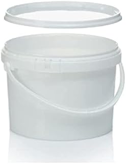 NEW 5 x 2.5 L, Ltr, Litre Plastic Buckets with Lids