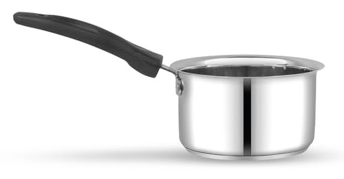 Image of Pigeon-Triply Saucepan 14cm /1000ml Silver /Thick Guage|Even Heat Distribution|Gas & Induction Compatible