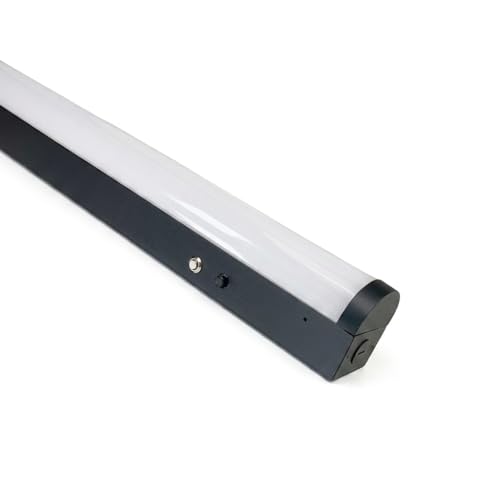 Image of E2 LIGHTING 4 FT Black Linear Strip Light with Emergency Battery Backup | 5CCT and 5 Wattage 100-277V Linkable LED Shop Light | Commercial Ceiling Light Fixture