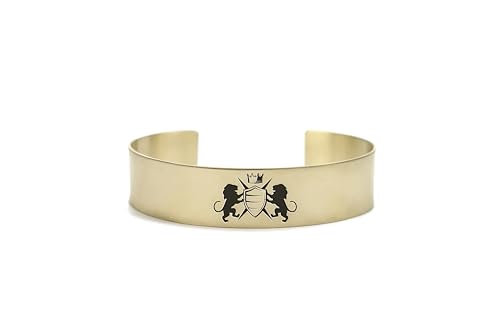 Brassard héraldique personnalisé en or 14k le cadeau de prestige pour blason familial