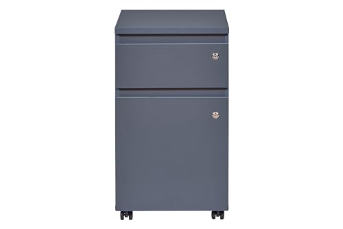 Inter Link - Caisson roulant avec un tiroir et une porte - Caisson de bureau Caisson fixe - Verrouillable - Revêtement Melanim - Dimensions en cm : L 44 x P...