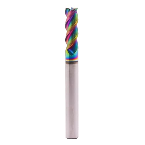 Image of 1 /4 inch 3 Flute 45 Solid Carbide Square End Mill for Aluminum, DLC Coated | 45 Helix, 1 /4 inch Cutting Dia, 1 /4 inch Shank Dia, 3 /4 inch Length of Cut, 2-1 /2 inch Overall Length, for Milling Aluminum and Copper