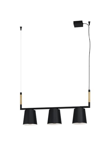 Lustre moderne bois 3 lumières GL0169 éclairage optimal séjour