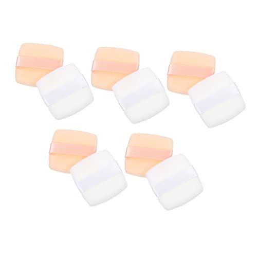 iplusmile 10 piezas Mini Polvos Puff Esponjas Faciales para Maquillaje Suaves y Portátiles con Cinta Aplicadores Reutilizables para Base Polvo Suelto y Adecuados para Diario