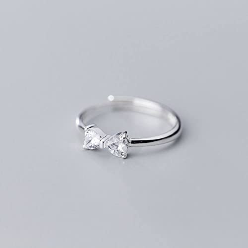 Bague ajustable pour femme avec son noeud diamanté pour un mariage chic