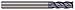 Micro 100 VHSM-030-4X Corner Radius End Mill, 3 mm Cutter Dia, 6 mm LOC, 0.5 mm Corner Rad, 4 Fl, 4 mm Shank Dia, 50 mm OAL, AlTiN