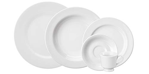 Serviço de Jantar e Café 30 Peças em Porcelana, Modelo Itamaraty, Branco, Porcelana Schmidt