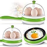 PELIXO Multifunctional 2 in 1 Electric Egg Boiling Steamer Egg Frying Pan Egg Boiler Electric Automatic Off with Egg Boiler Machine Non-Stick Electric Egg Frying Pan (Multicolor)