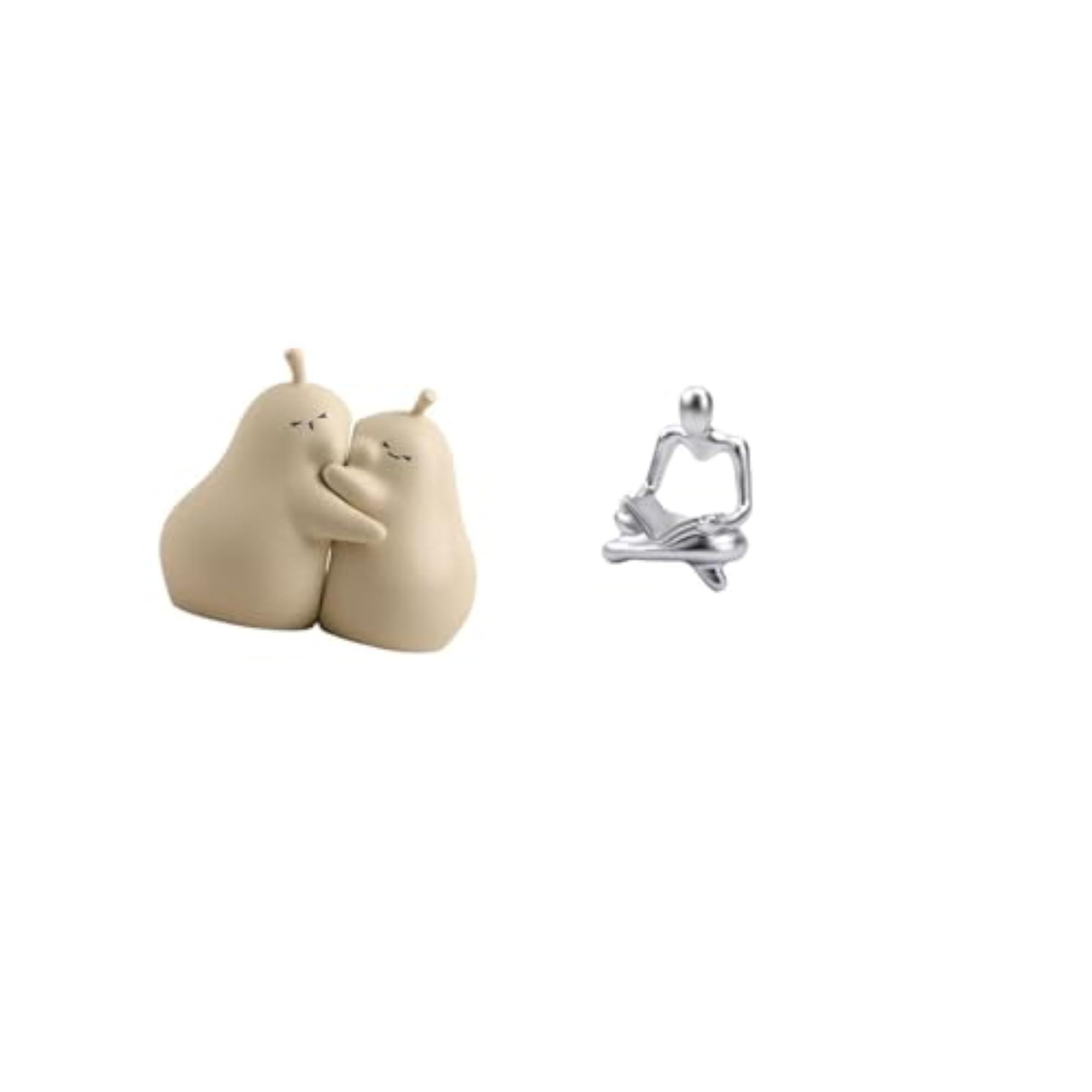 Hugging Pear Ceramic Book Stand, Creative Abstract Sculpture