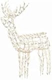 Rocky Mountain Goods Lighted Reindeer - 48” Buck - 105 LED Clear Christmas Lights - Indoor/Outdoor Use - Easy Fold Up 3D Set Up - Weather Resistant Wire Frame - Outdoor Christmas Yard Decoration