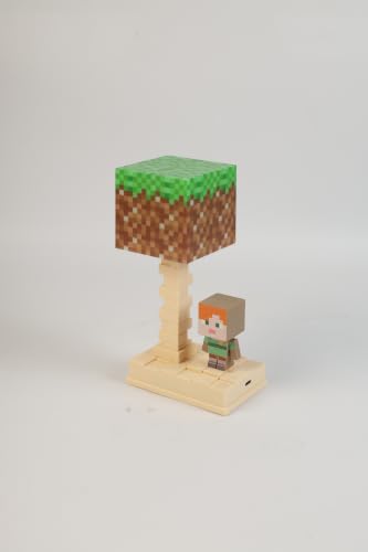 Image of Lexton 7 Inch Cartoon Minecraft LED Table Lamp for Kids | Rechargeable 500mAh USB Charging Desk Lamp with 6 Lighting Modes, ON /Off Button, Night Light for Bedroom, Study Table & Gift
