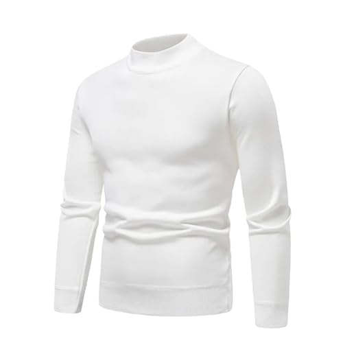 Men's Solid Color Crewneck Sweatwear Daily Wear Knitting Half Turtleneck Pullover Elasticated Ribbed Sweater