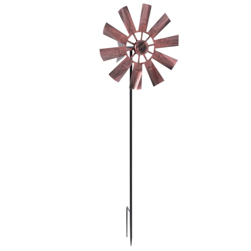 Baluue Metal Pinwheels Garden Windmill Ornament 28.74 Inch Rotating Yard Spinner Outdoor Patio Decoration Durable Iron Art Wind Sculpture
