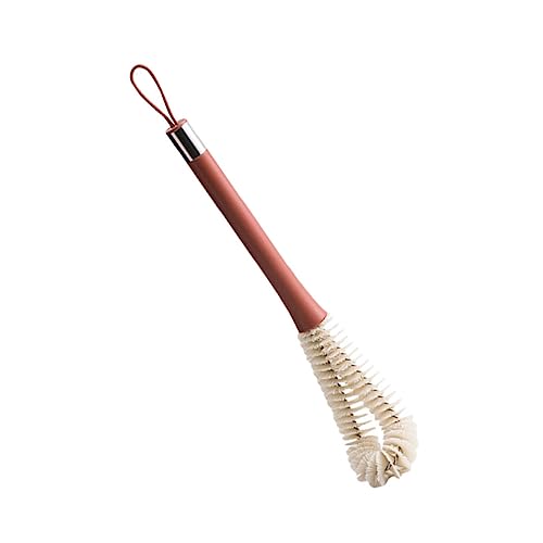 Didiseaon 1pc Cleaning Glass Brush Feeding Bottle Brush Handle Bottle Brush Bottle Brush Glassware Brush Cleaner Water Bottle Brush Stainless Steel Ring; Handle: Silicone Red