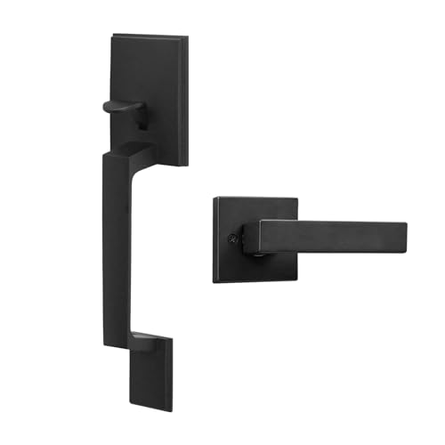 Image of Aqara Front Door Handleset, Single Cylinder Exterior Door Entry Handle with Door Lever, Reversible for Right and Left Handed Sided Doors, Non-Locking, Ideal for Modern Doors Smart Locks