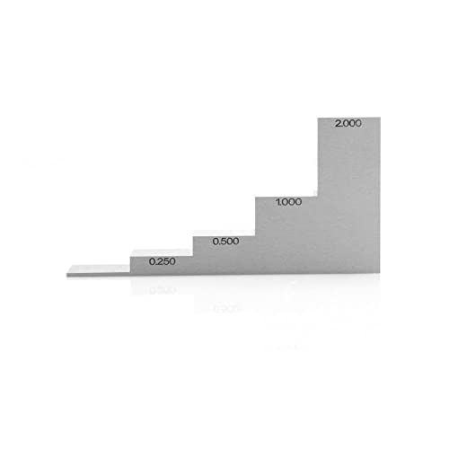 Bloque de calibración ultrasónico de 5 pasos 0.050" 0.250" 0.500" 1.000" 2.000" en acero 1018 para calibración de medidor de espesor ultrasónico miniatura 1
