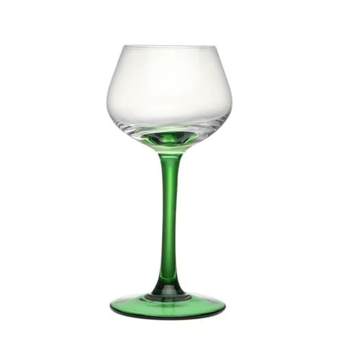 Flauta de champán con tallo verde de 4.5 oz y copa de vientre grande 2