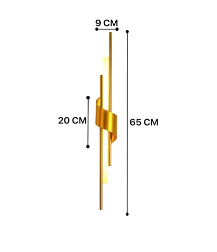 Image of Groeien 12w Modern LED Long Wall Sconce Gold Spiral Beam Acylic Wall Light for Bedroom Living Room Corridor Lighting Fixtures Wall Mount(Spiral Beam, 1)