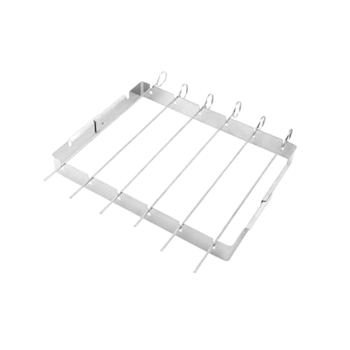 Homoyoyo Parrilla Portátil de Acero Inoxidable para Barbacoa Diseño Sencillo y Compacto Incluye 6 Palillos para Brochetas Color Plateado Adecuado para Uso Doméstico y Actividades al
