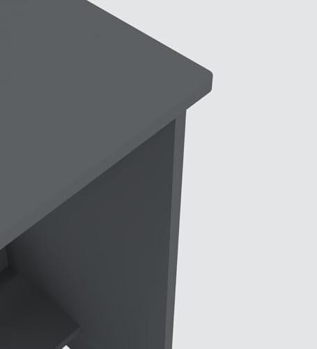 Image of Compact Study Desk, Grey, 80x40x74 cm, Space-Saving Home Office Table, Modern Design, DIY Assembly