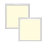 Kit 2 Plafons Painel LED 25w 24w Embutir Quadrado, 30x30, Bivolt Branco Quente 3000K