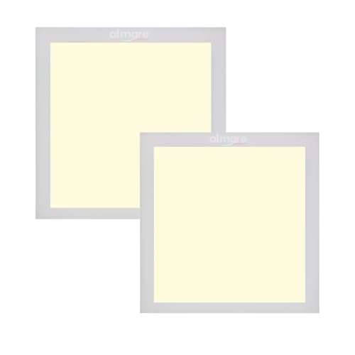 Kit 2 Plafons Painel LED 25w 24w Embutir Quadrado, 30x30, Bivolt Branco Quente 3000K